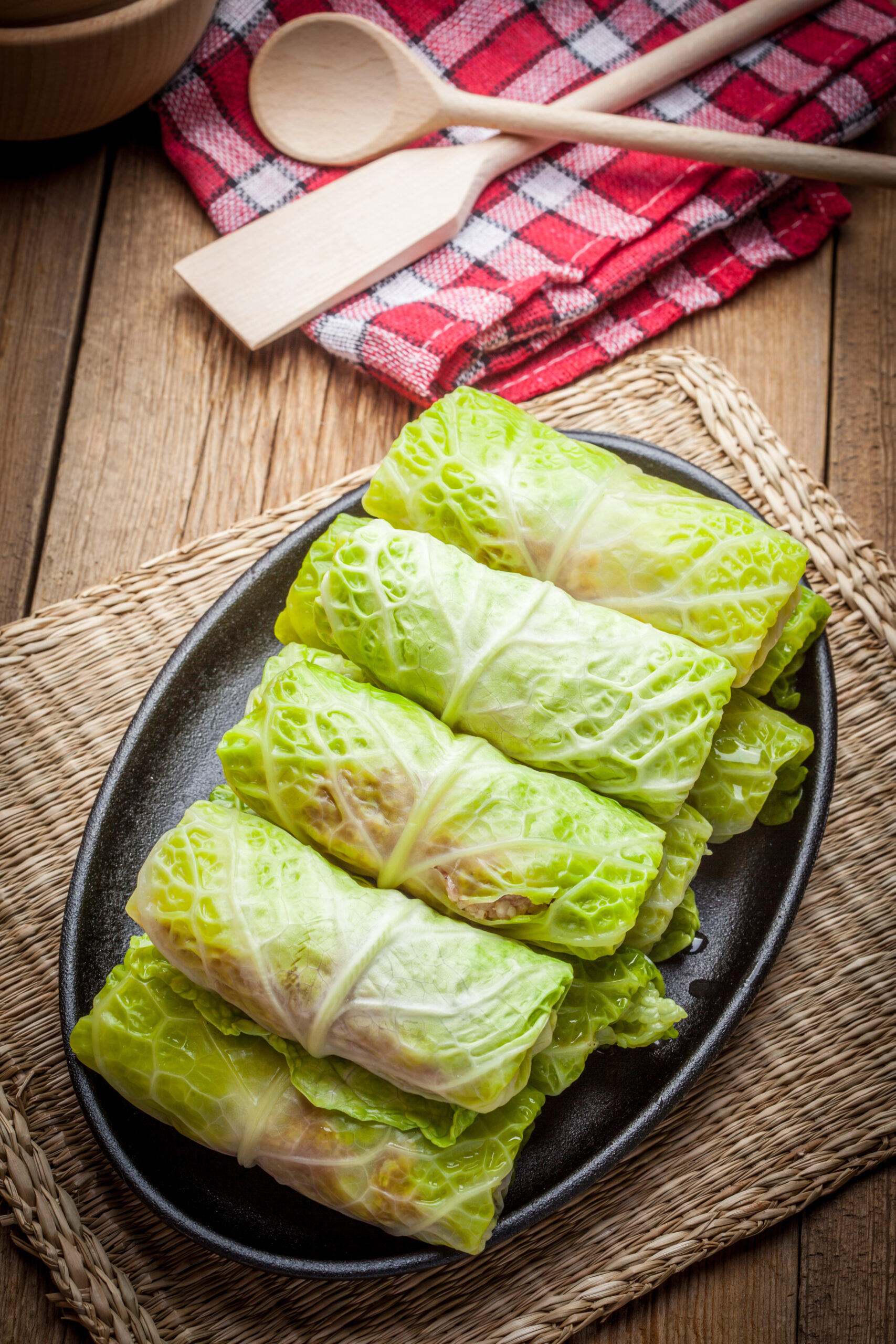 raw cabbage rolls.